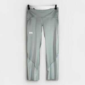 NWT Under Armour Womens Medium Mid-Rise Compression Cropped Mint Green Gym Train